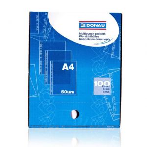 Koszulki A4 Donau krystaliczne cienkie w pudełku, 100szt